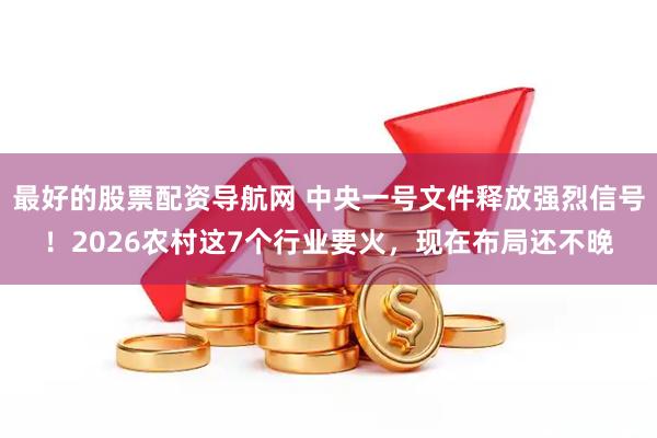 最好的股票配资导航网 中央一号文件释放强烈信号！2026农村这7个行业要火，现在布局还不晚