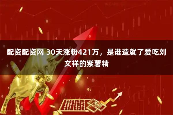 配资配资网 30天涨粉421万，是谁造就了爱吃刘文祥的紫薯精